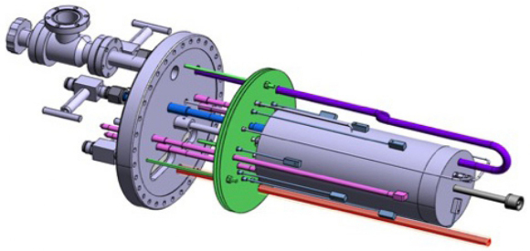 삼중수소 저장용기 개발을 위한 Full scale 실험용 우라늄 베드 내부 용기 계략도 이미지
